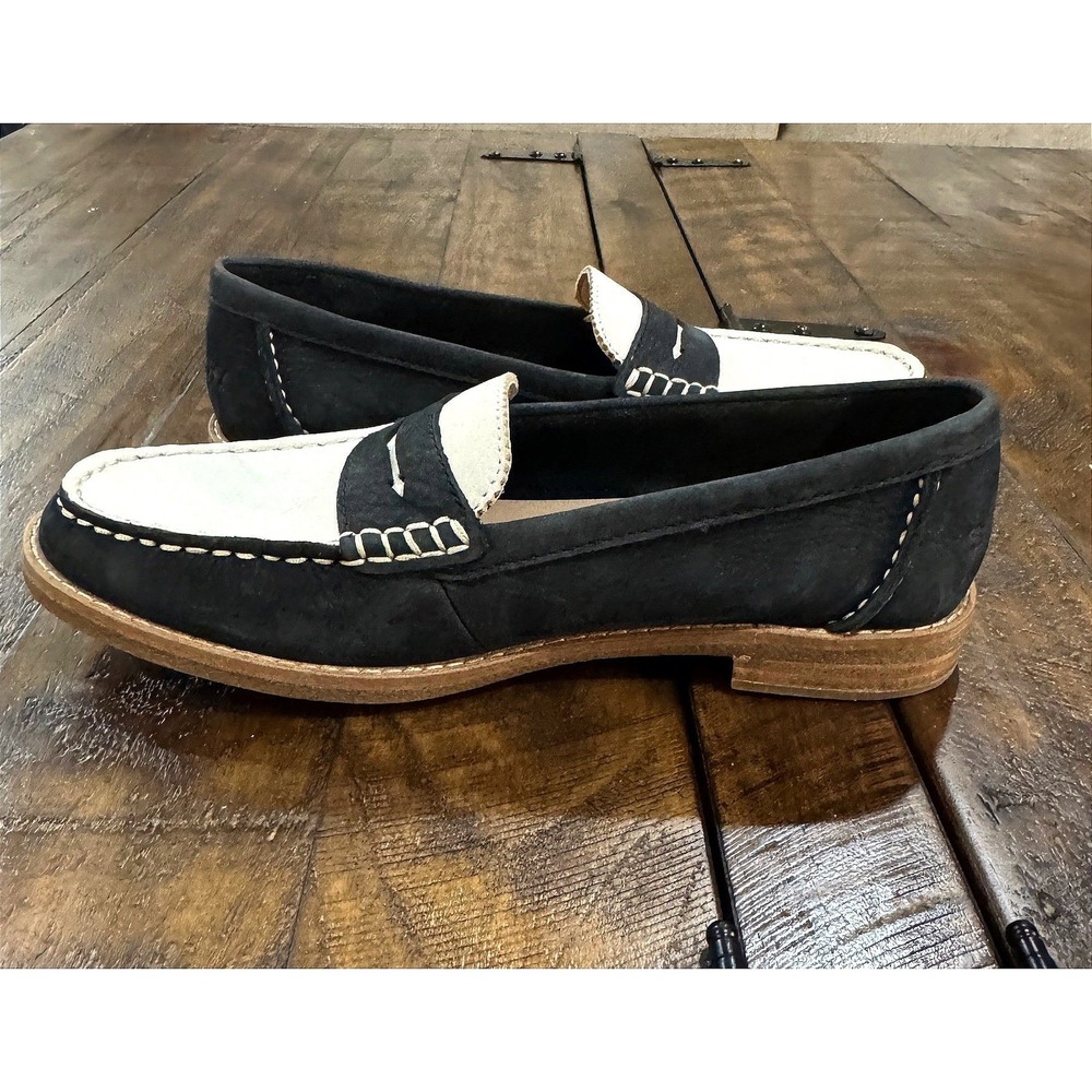 NWOT Sperry Suede Colorblock Penny Loafers Preppy Dark Academia Style Size 5